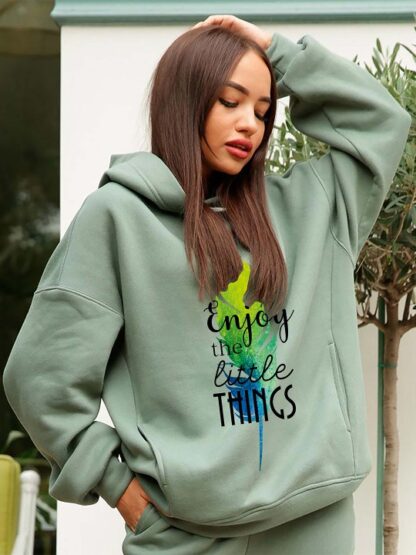 Women Printed Hooded Sweatshirt - Image 3