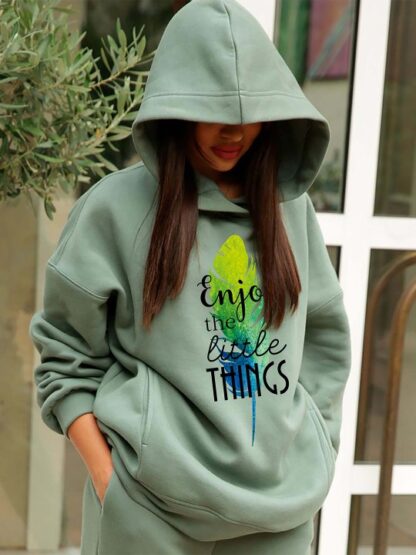 Women Printed Hooded Sweatshirt